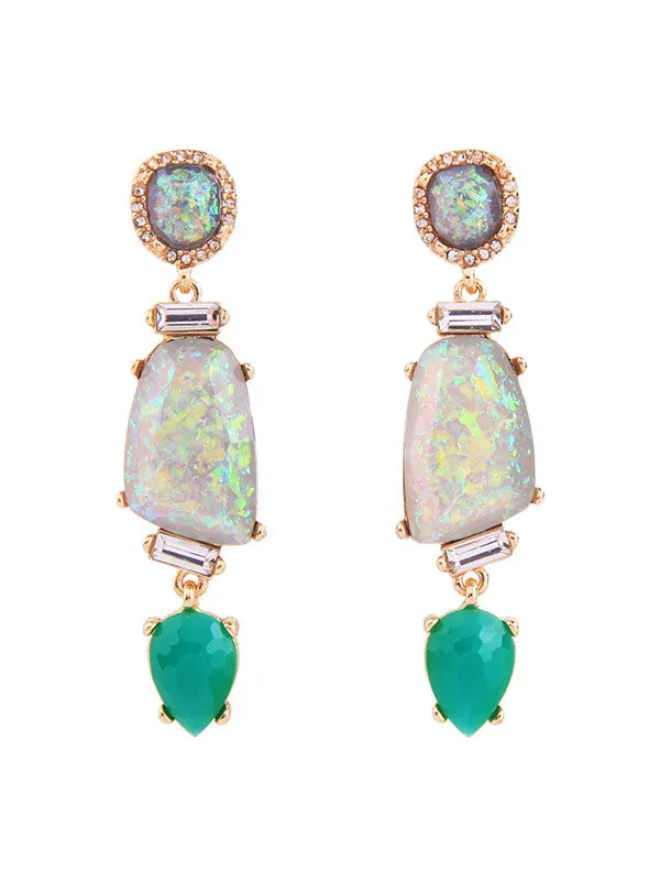 Irregular Artificial Gemstone Earrings