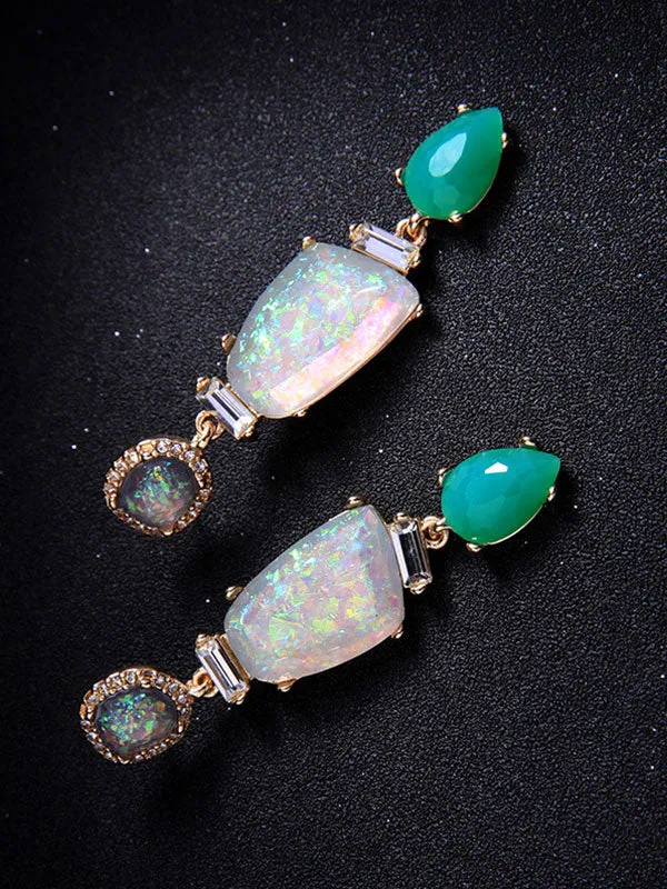 Irregular Artificial Gemstone Earrings