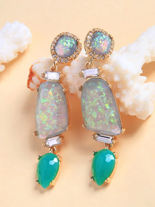 Irregular Artificial Gemstone Earrings