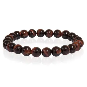 Italgem Red Tiger's Eye Beaded Stretch Bracelet