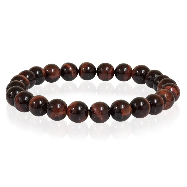 Italgem Red Tiger's Eye Beaded Stretch Bracelet