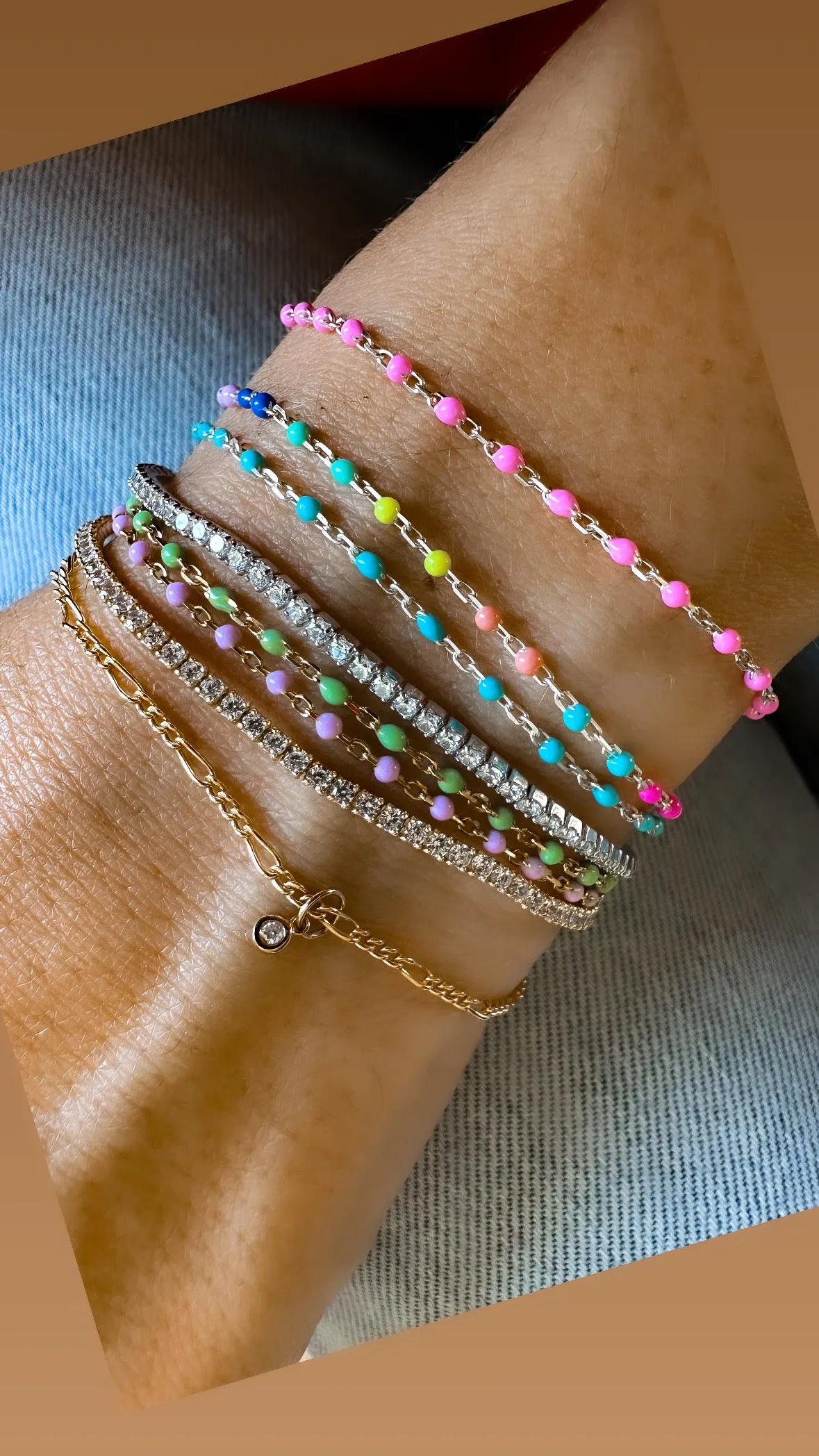 Italian Enamel Chain Bracelets