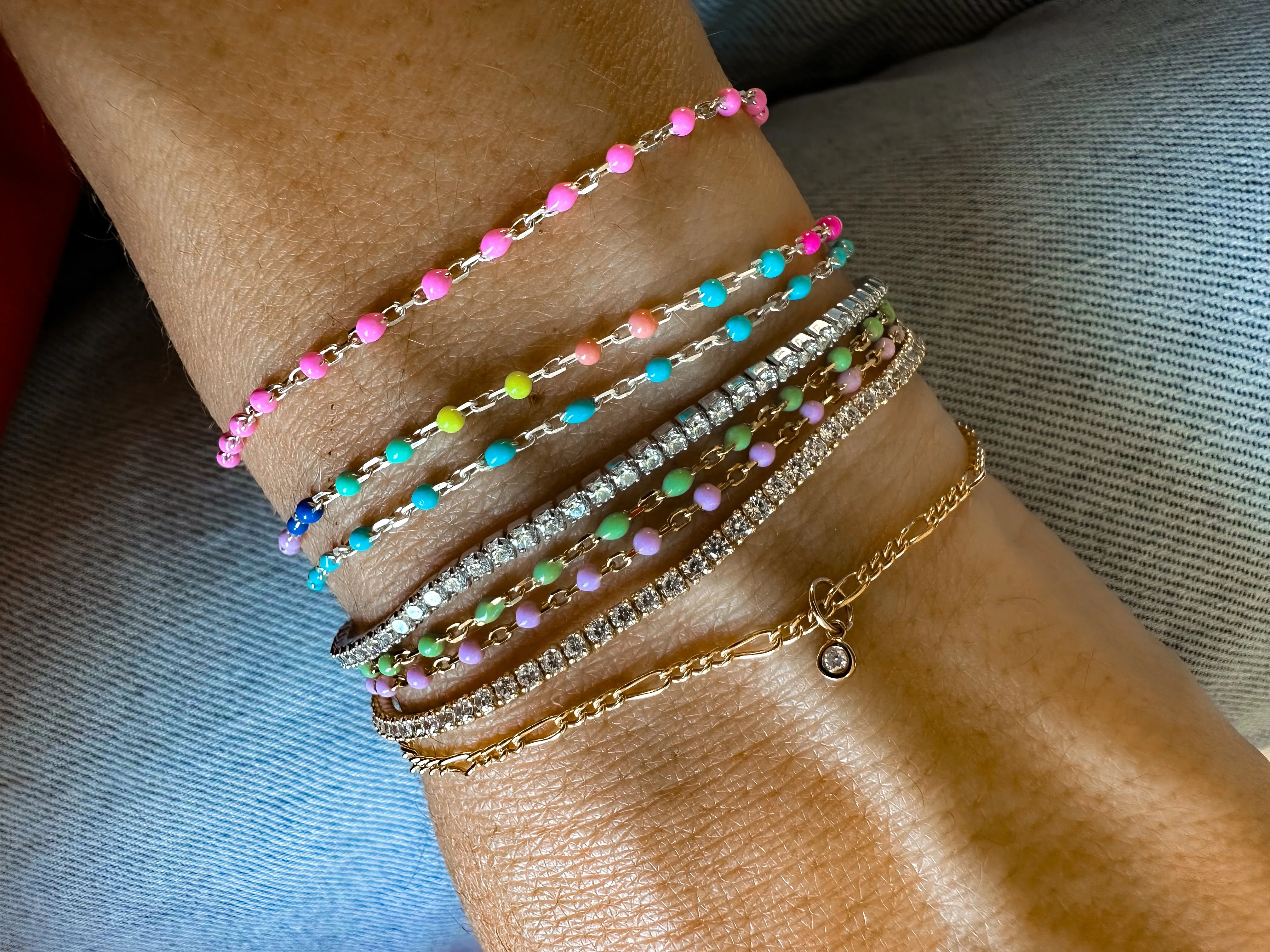 Italian Enamel Chain Bracelets