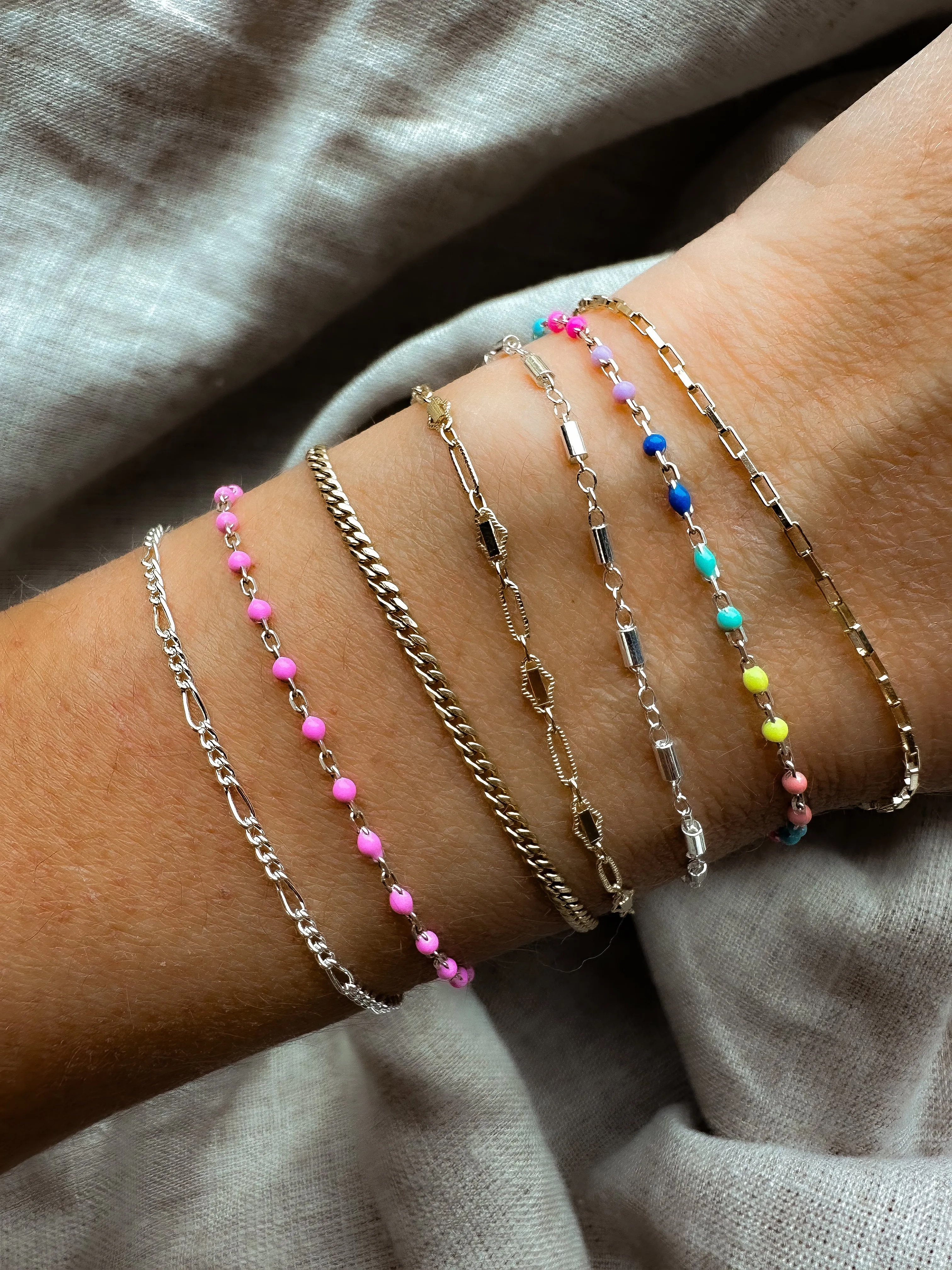 Italian Enamel Chain Bracelets