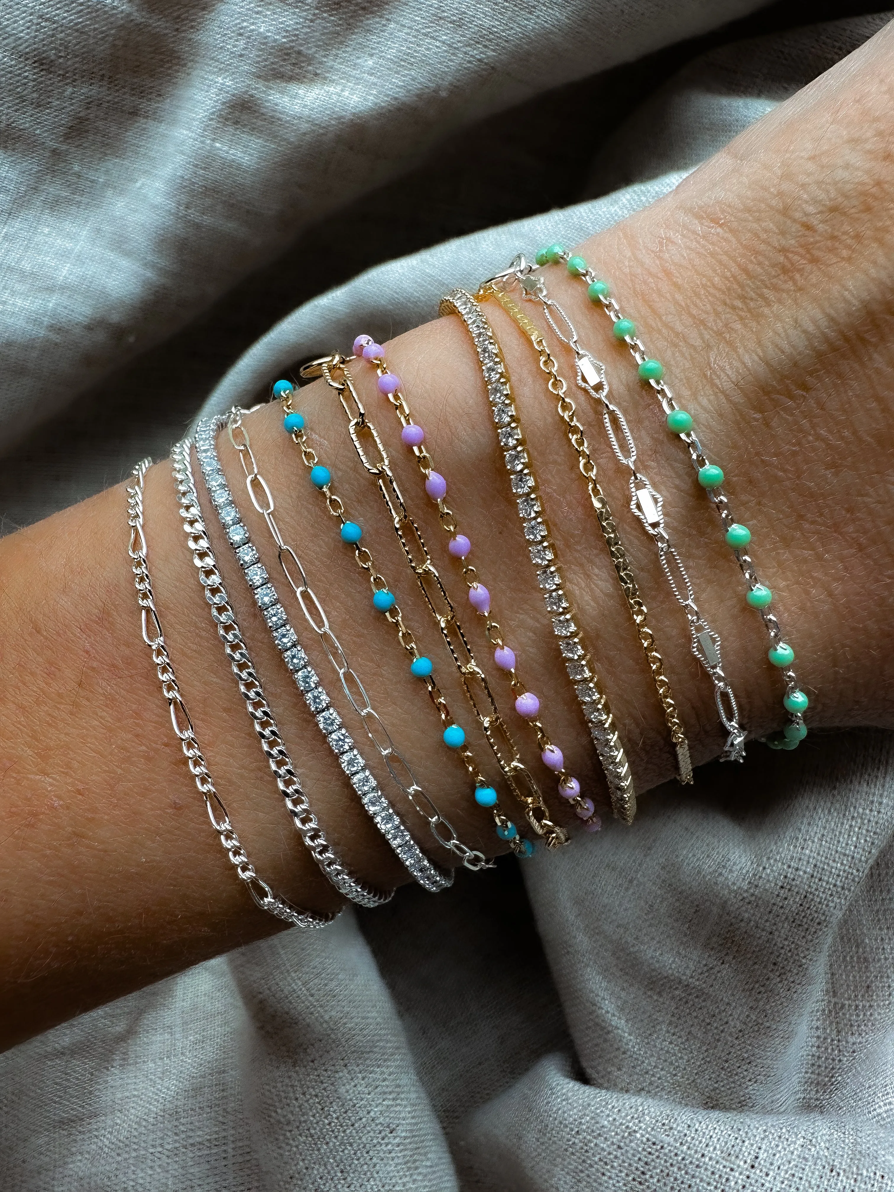 Italian Enamel Chain Bracelets