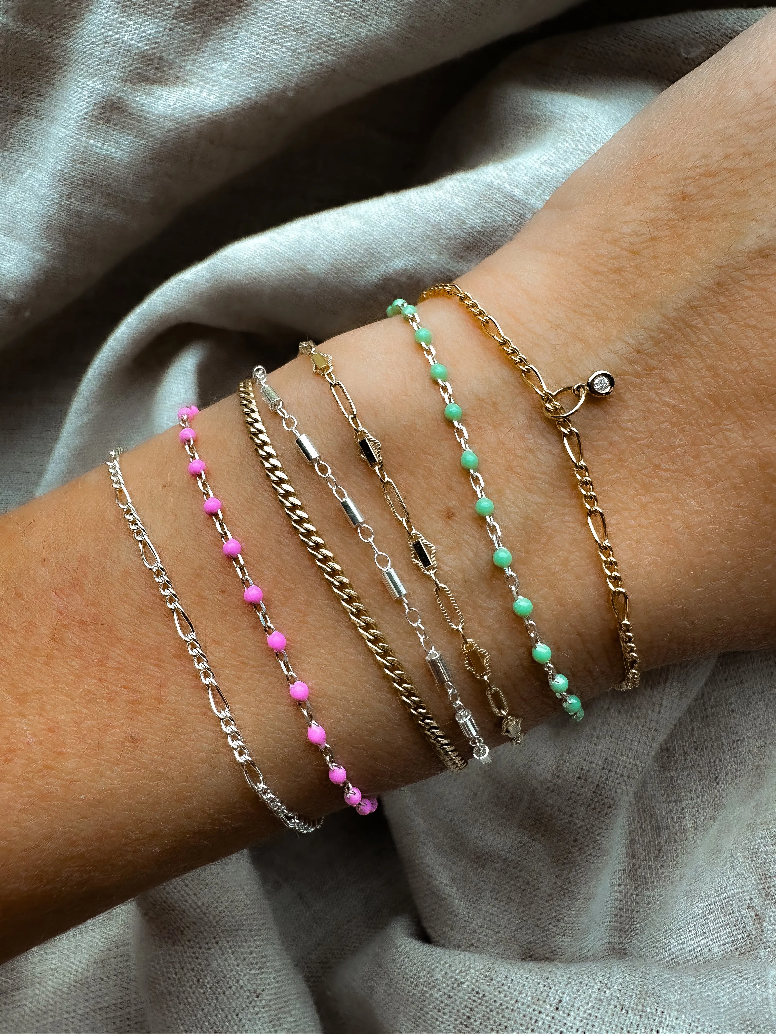 Italian Enamel Chain Bracelets
