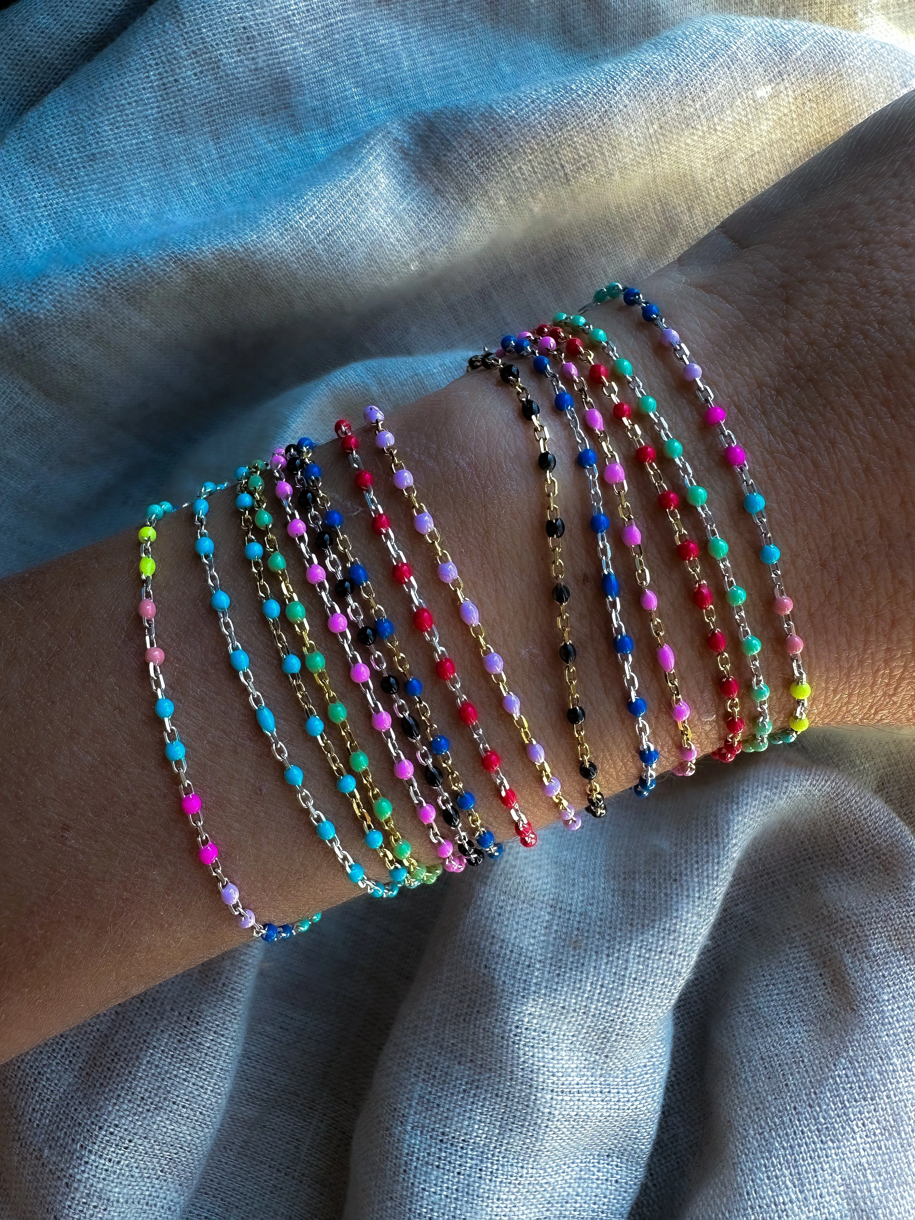 Italian Enamel Chain Bracelets