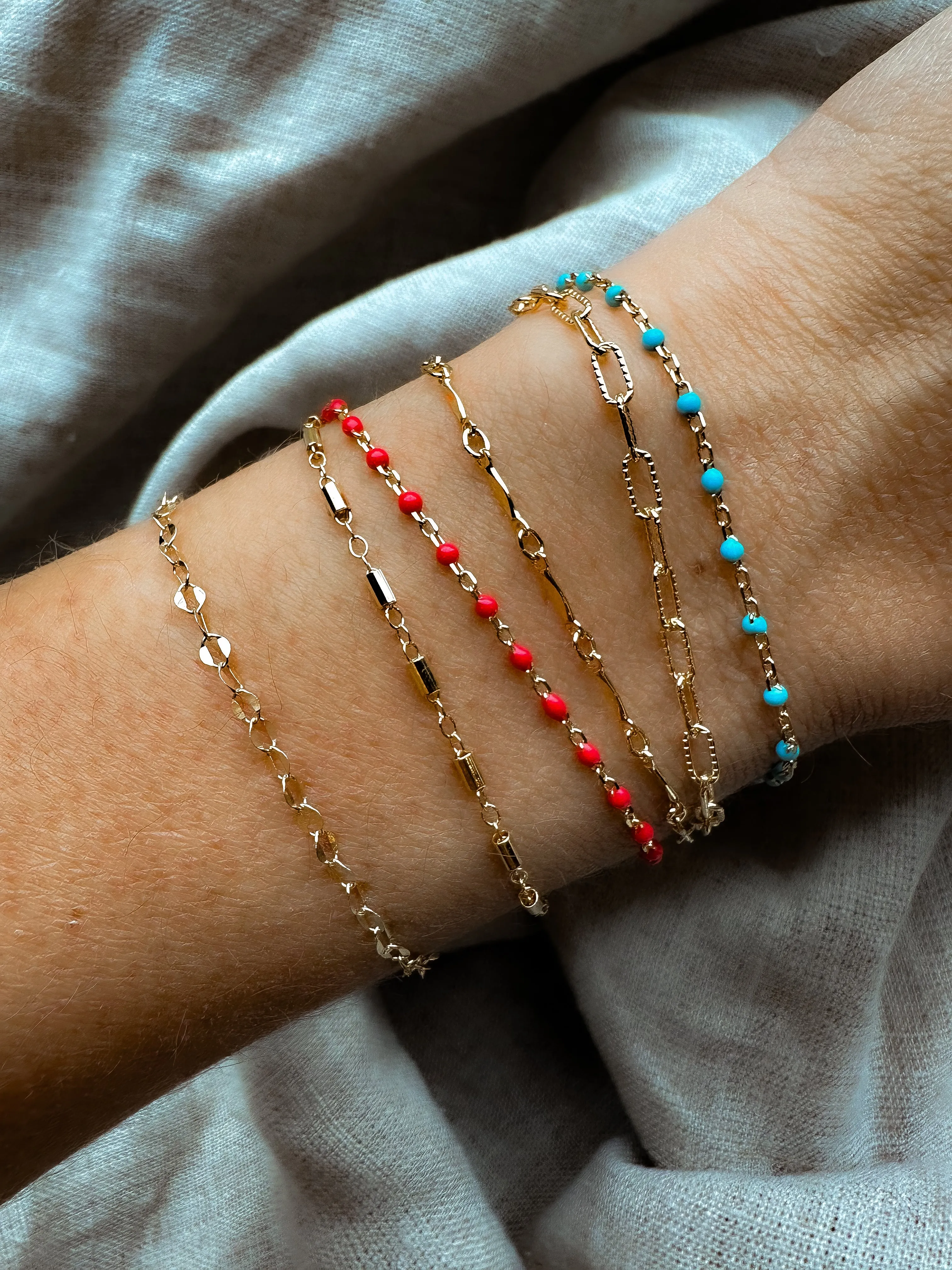 Italian Enamel Chain Bracelets