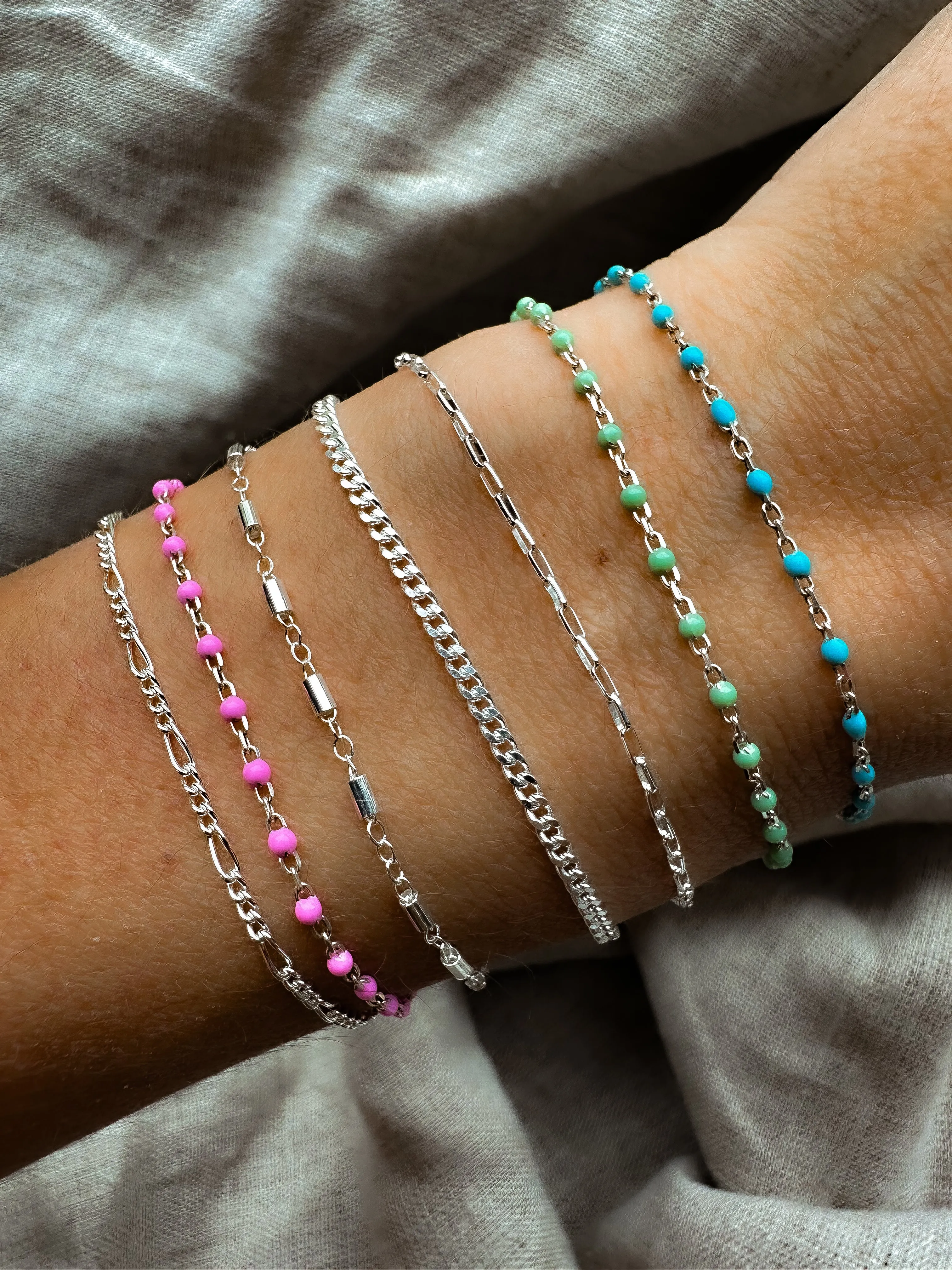 Italian Enamel Chain Bracelets