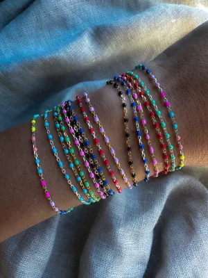 Italian Enamel Chain Bracelets