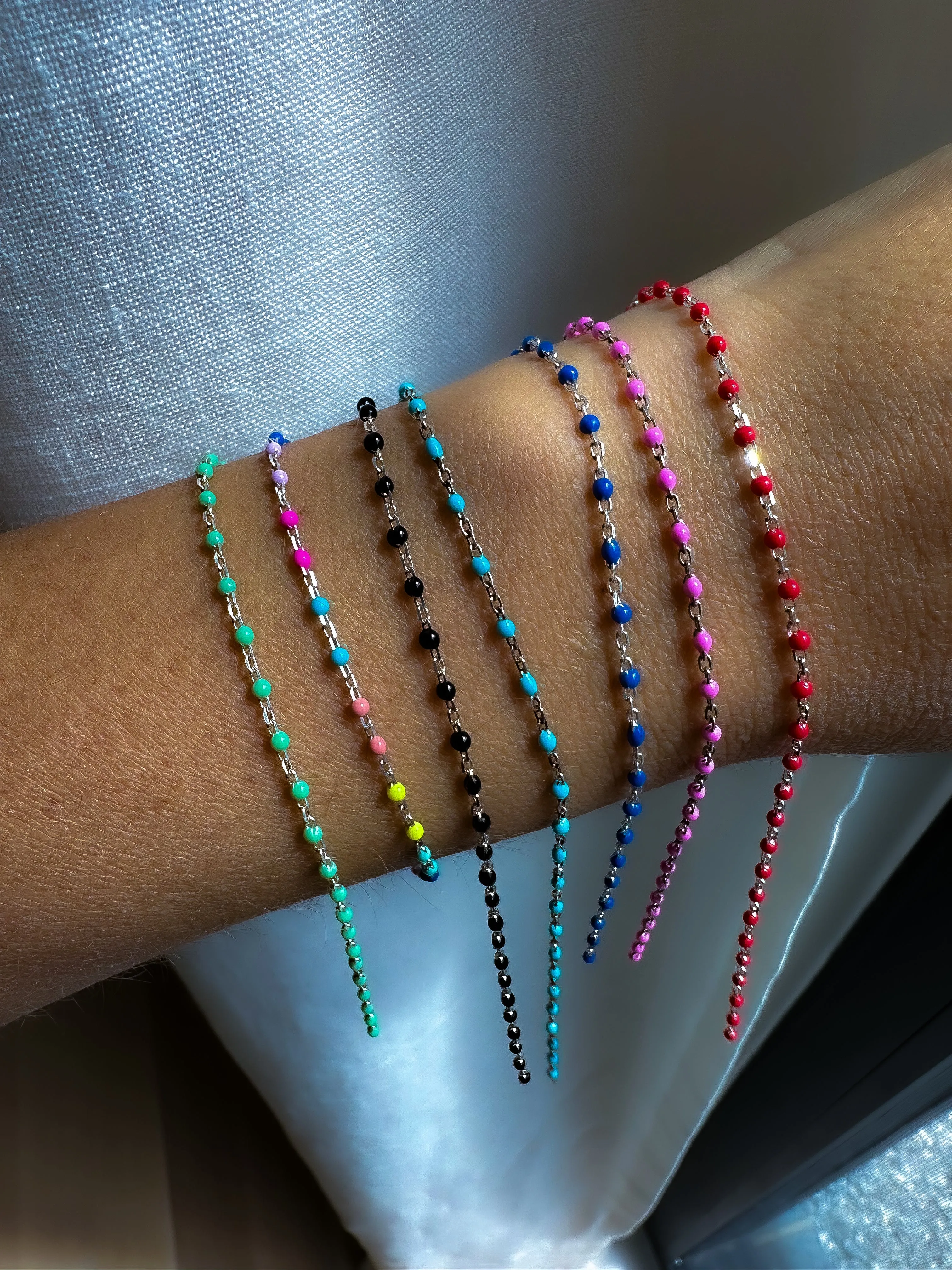 Italian Enamel Chain Bracelets