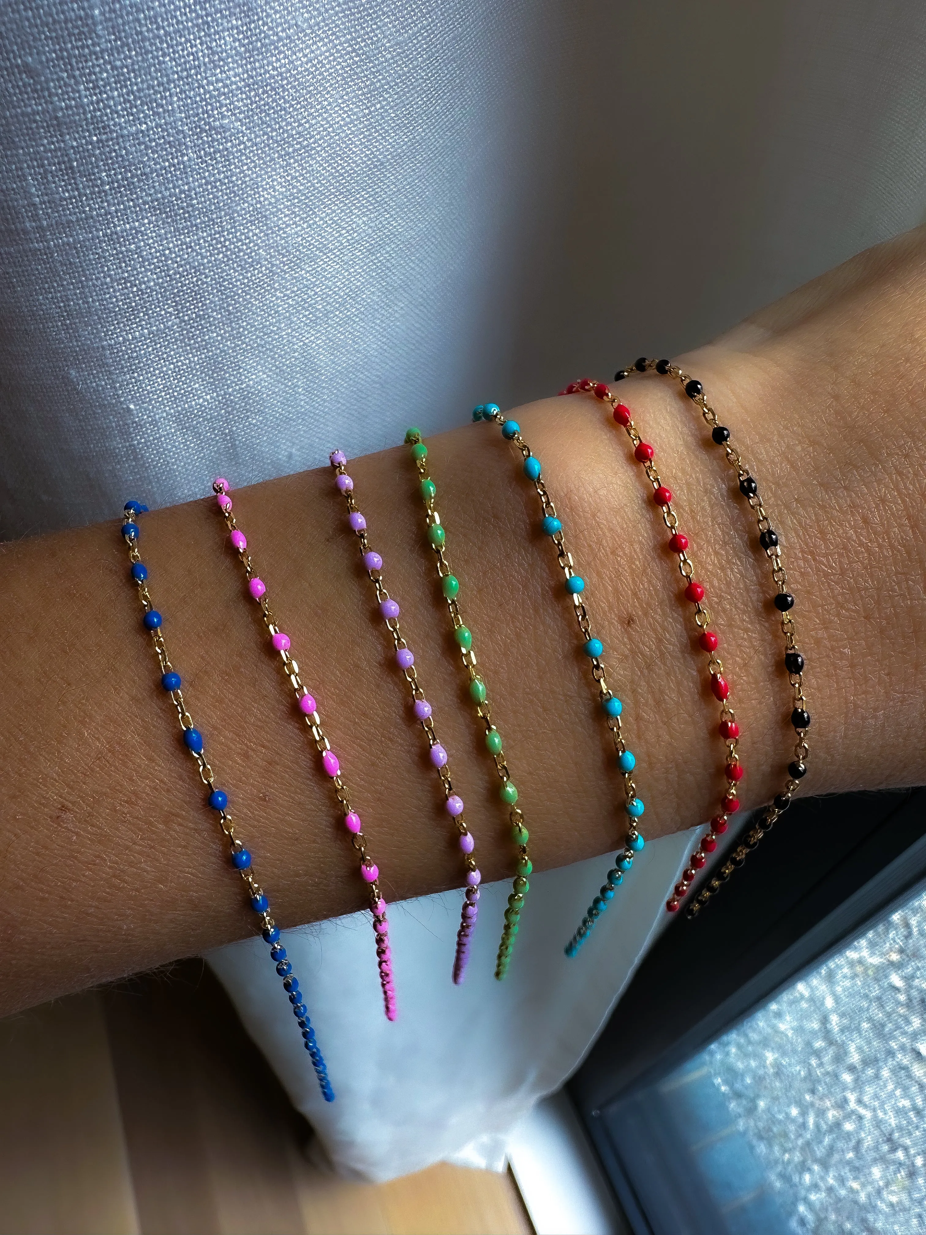 Italian Enamel Chain Bracelets