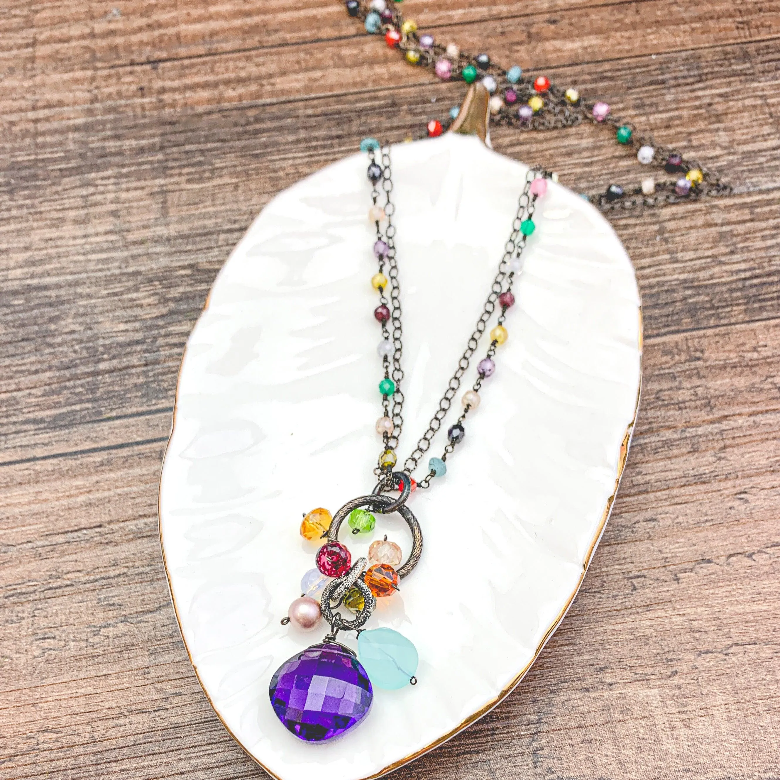 Jeanie PopArt Colorful Pendant Necklace