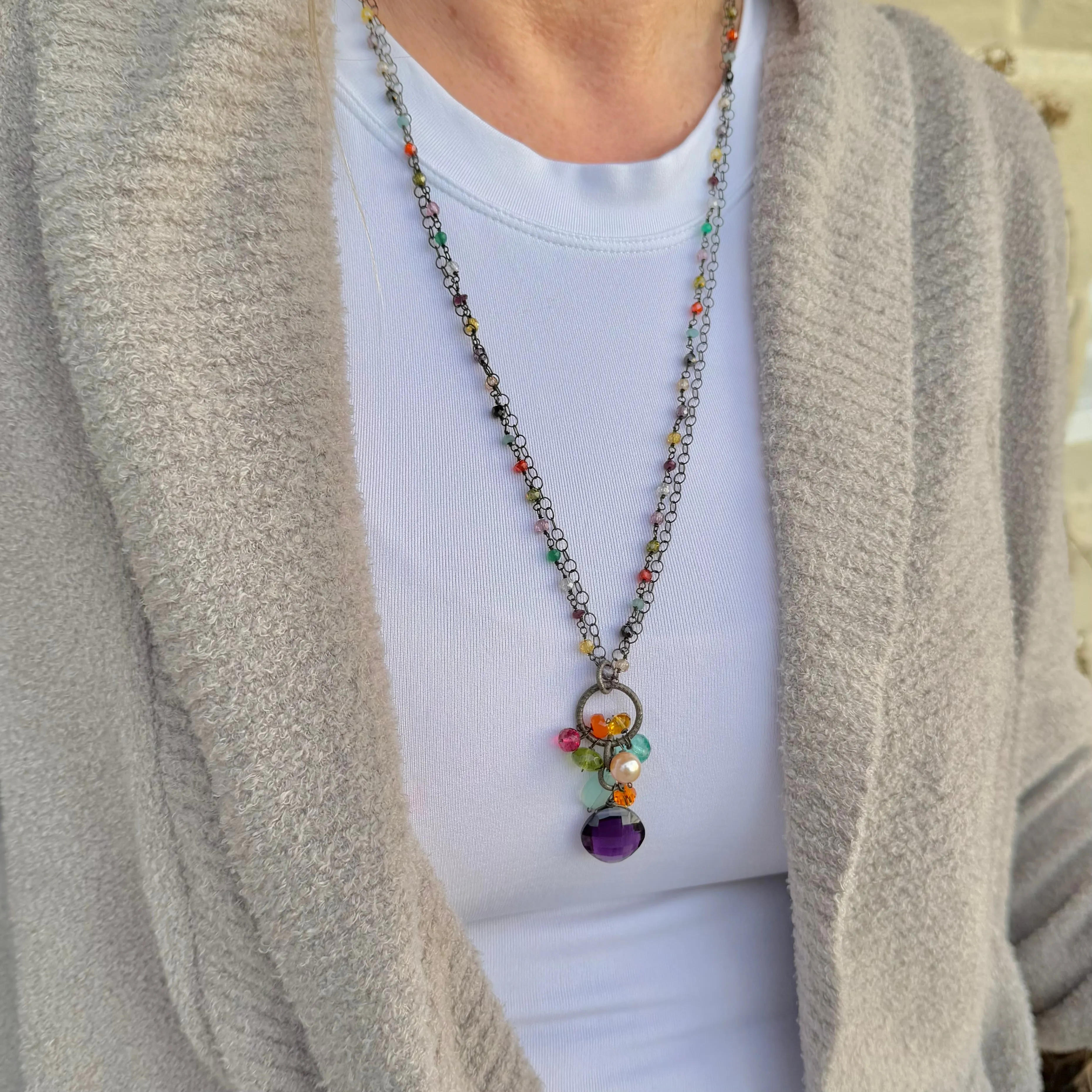 Jeanie PopArt Colorful Pendant Necklace