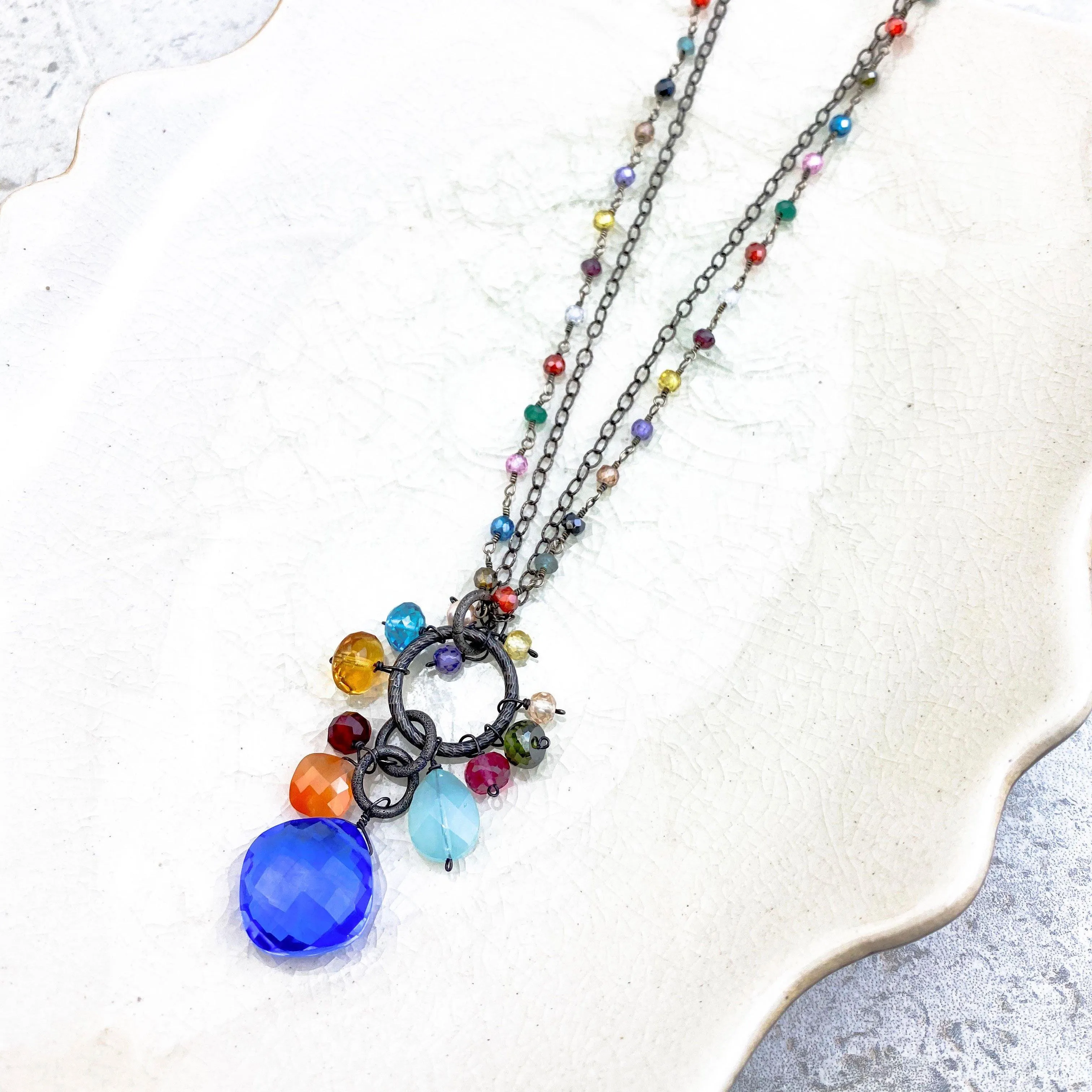 Jeanie PopArt Colorful Pendant Necklace