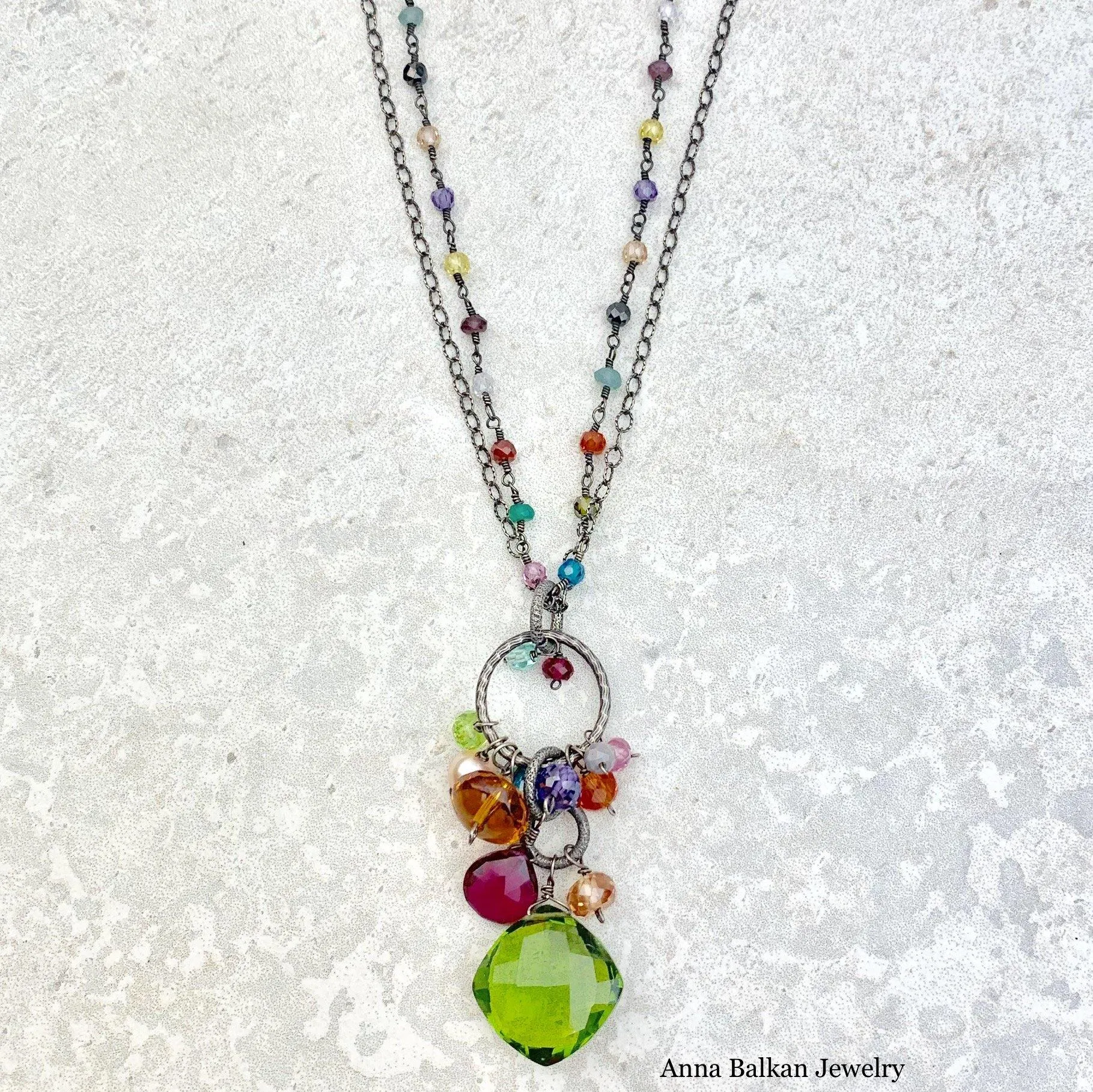 Jeanie PopArt Colorful Pendant Necklace