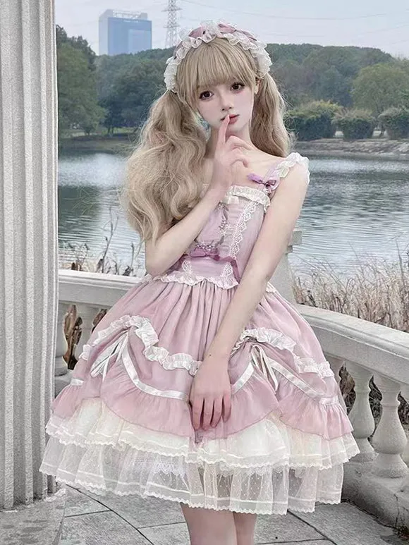 JSK Sweet Lolita Dress Polyester Sleeveless Jumper Sweet Lolita Dress