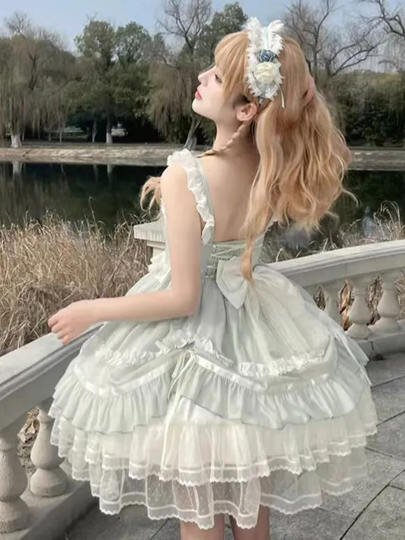 JSK Sweet Lolita Dress Polyester Sleeveless Jumper Sweet Lolita Dress