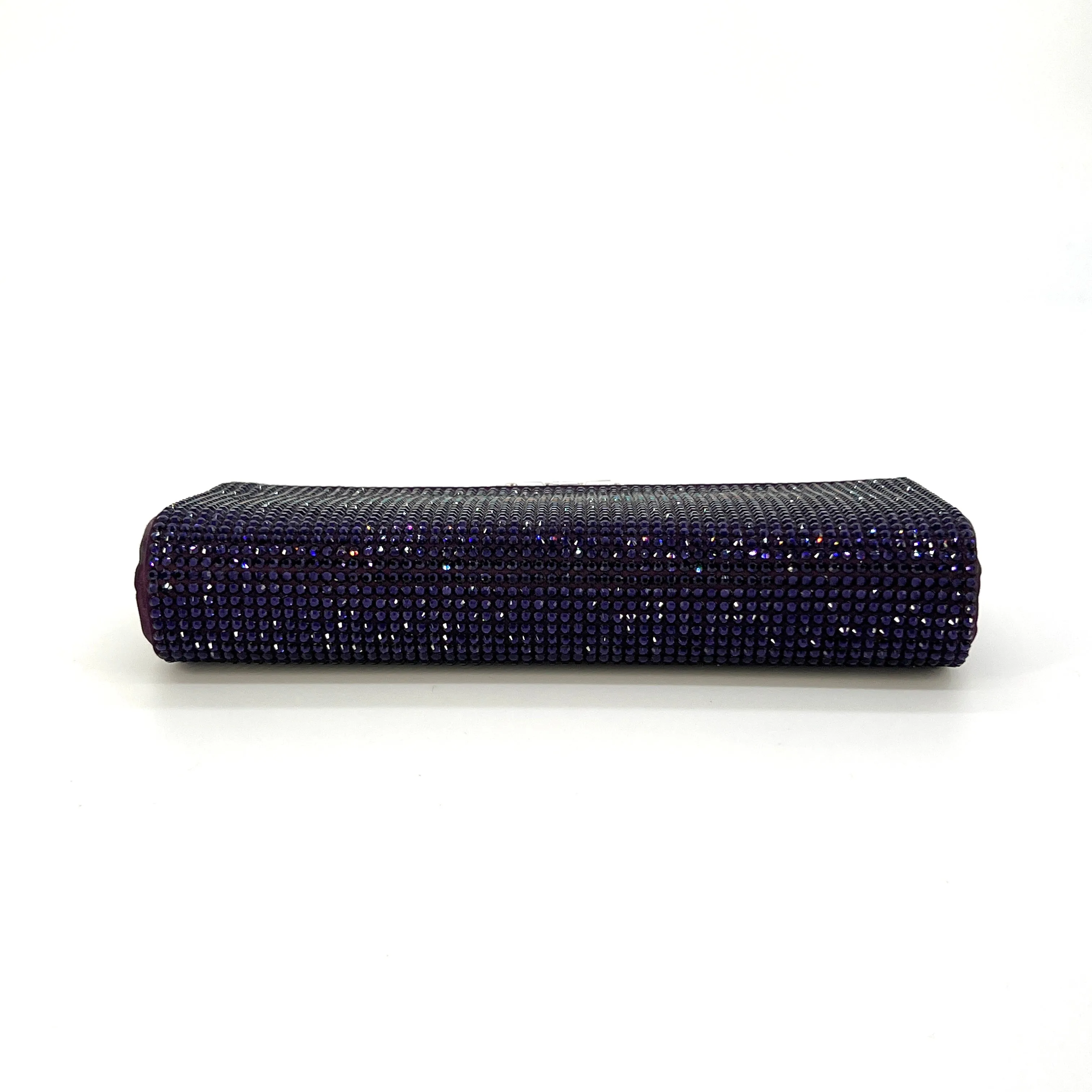 Judith Leiber Black Crystal Square Minaudiere Purple [Guaranteed Authentic]