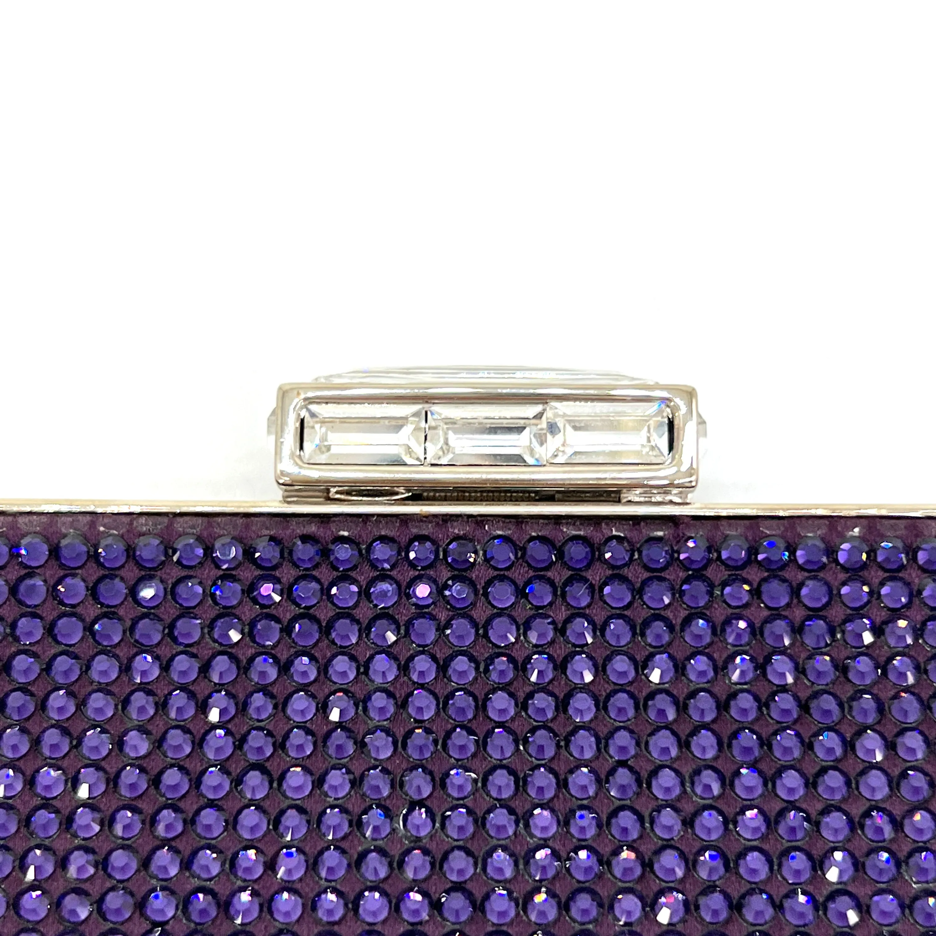 Judith Leiber Black Crystal Square Minaudiere Purple [Guaranteed Authentic]