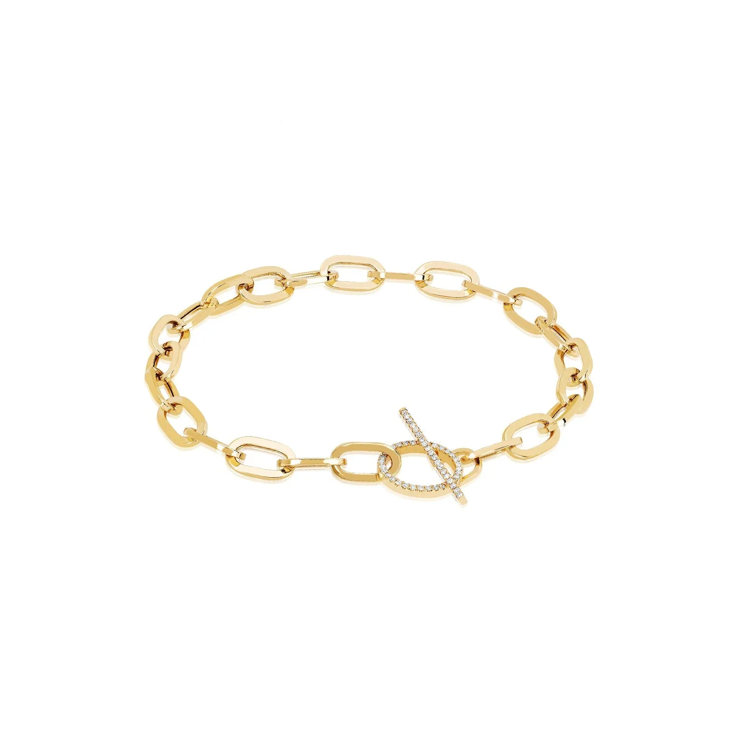 Jumbo Link Chain and Diamond Toggle Bracelet