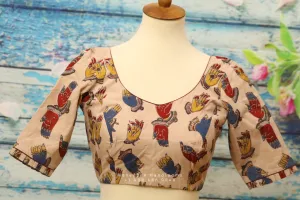 Kalamkari indian,Latest indian blouse designs,saree blouse designs indian,saree stitched blouse,patterned blouse,cotton blouse
