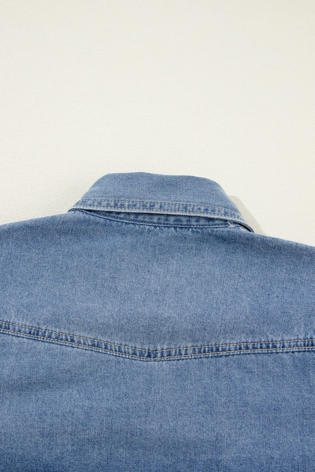 KaleaBoutique Flap Pockets Slim Buttoned Denim Shirt