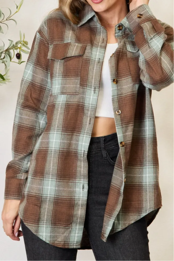 Keri Plaid Dropped Shoulder Blouse