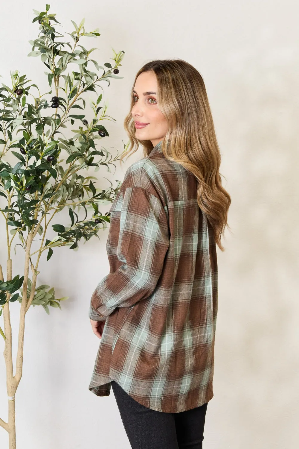 Keri Plaid Dropped Shoulder Blouse