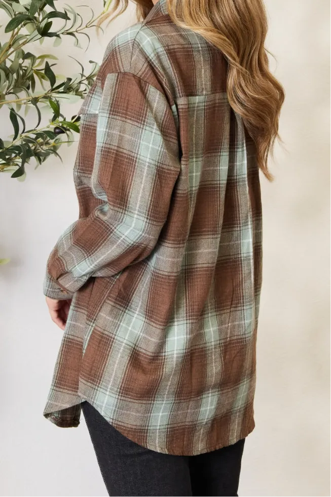 Keri Plaid Dropped Shoulder Blouse