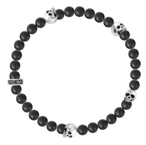 King Baby Onyx Beaded Skull Bracelet