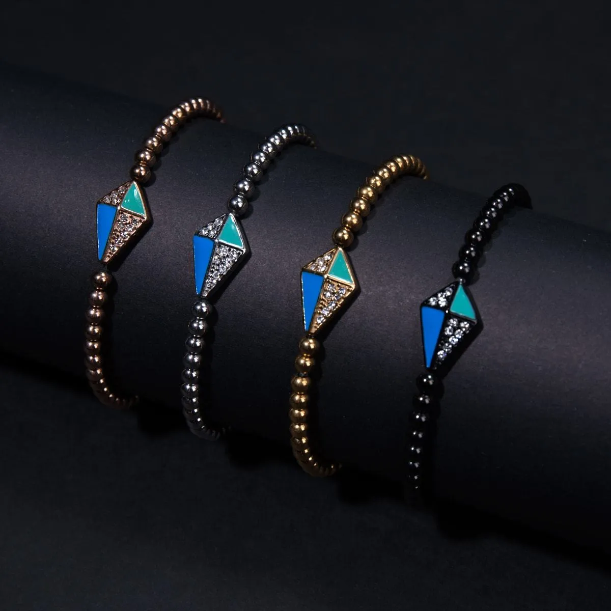 Kite | Silver | Enamel | Crystal Charm Bracelet