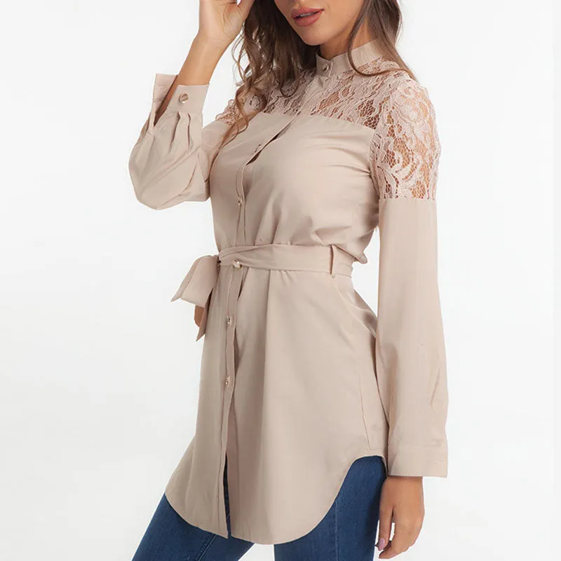 Lace Shoulder Cardigan Dress