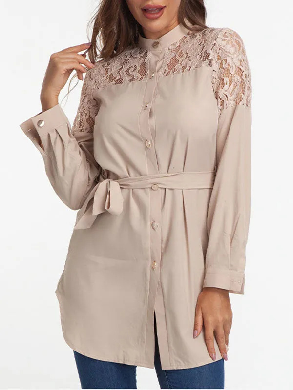 Lace Shoulder Cardigan Dress