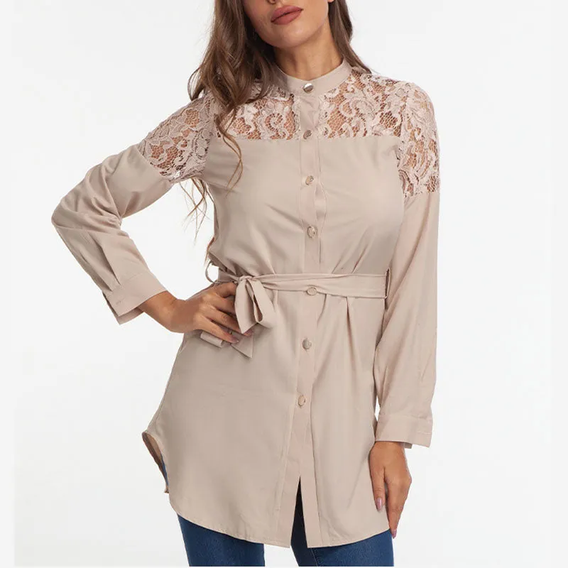 Lace Shoulder Cardigan Dress