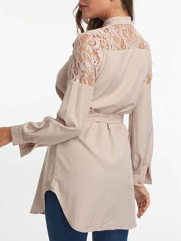 Lace Shoulder Cardigan Dress