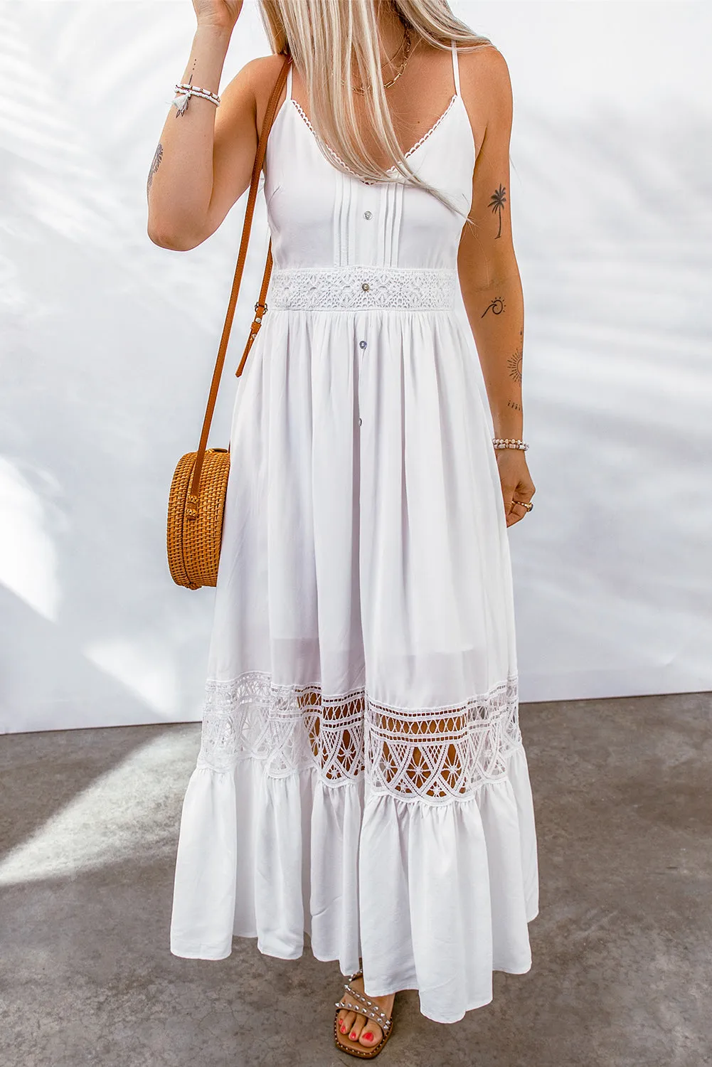 Lace Spaghetti Strap Maxi Dress