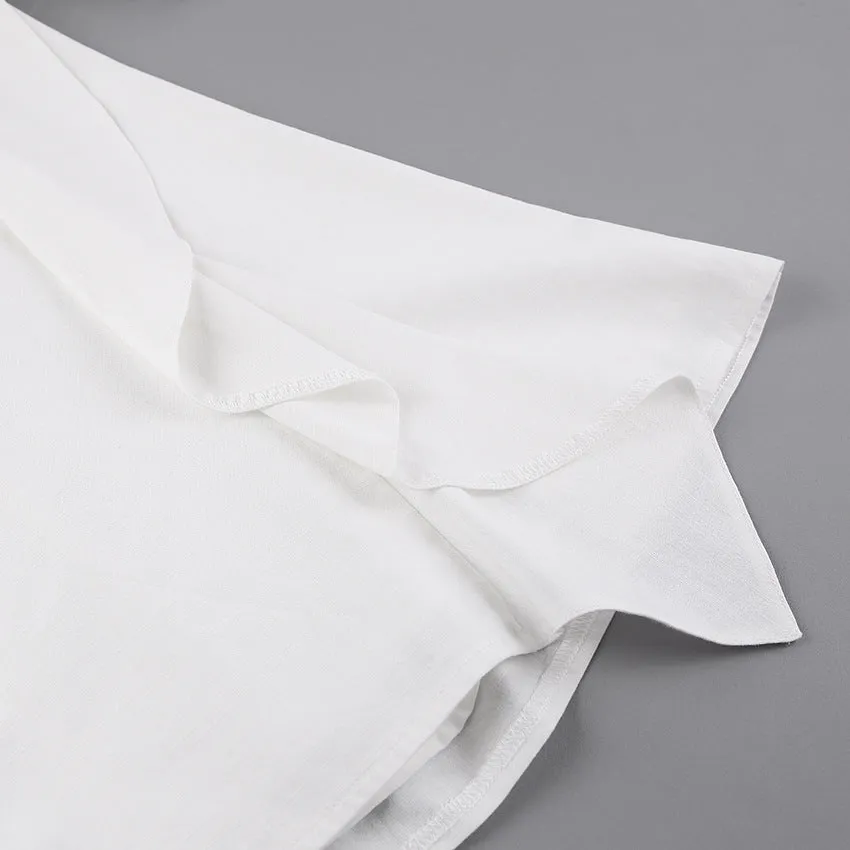 Lantern Bubbles Sleeve Ruffles Hem Backless Party Mini Dresses