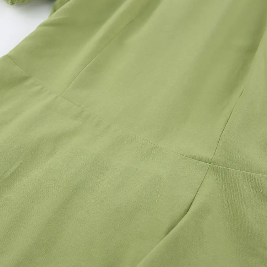 Lantern Bubbles Sleeve Ruffles Hem Backless Party Mini Dresses