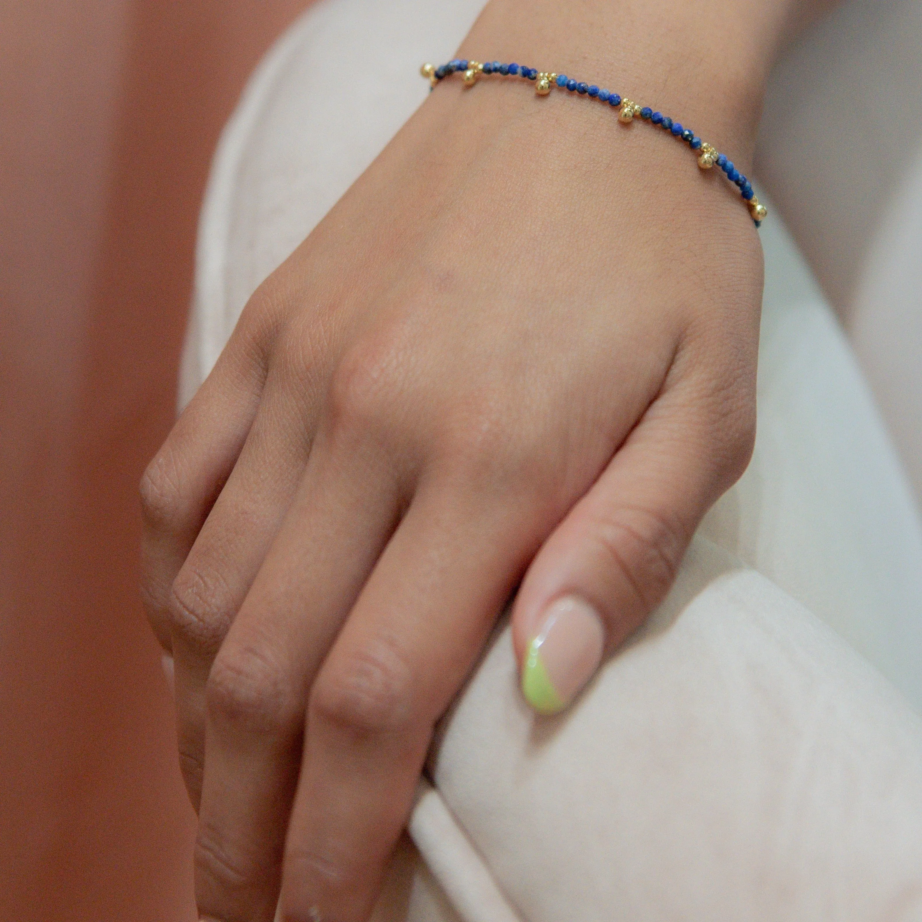 Lapis & Beaded Nugget Bracelet