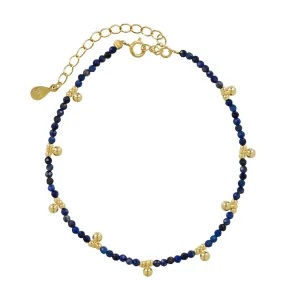 Lapis & Beaded Nugget Bracelet