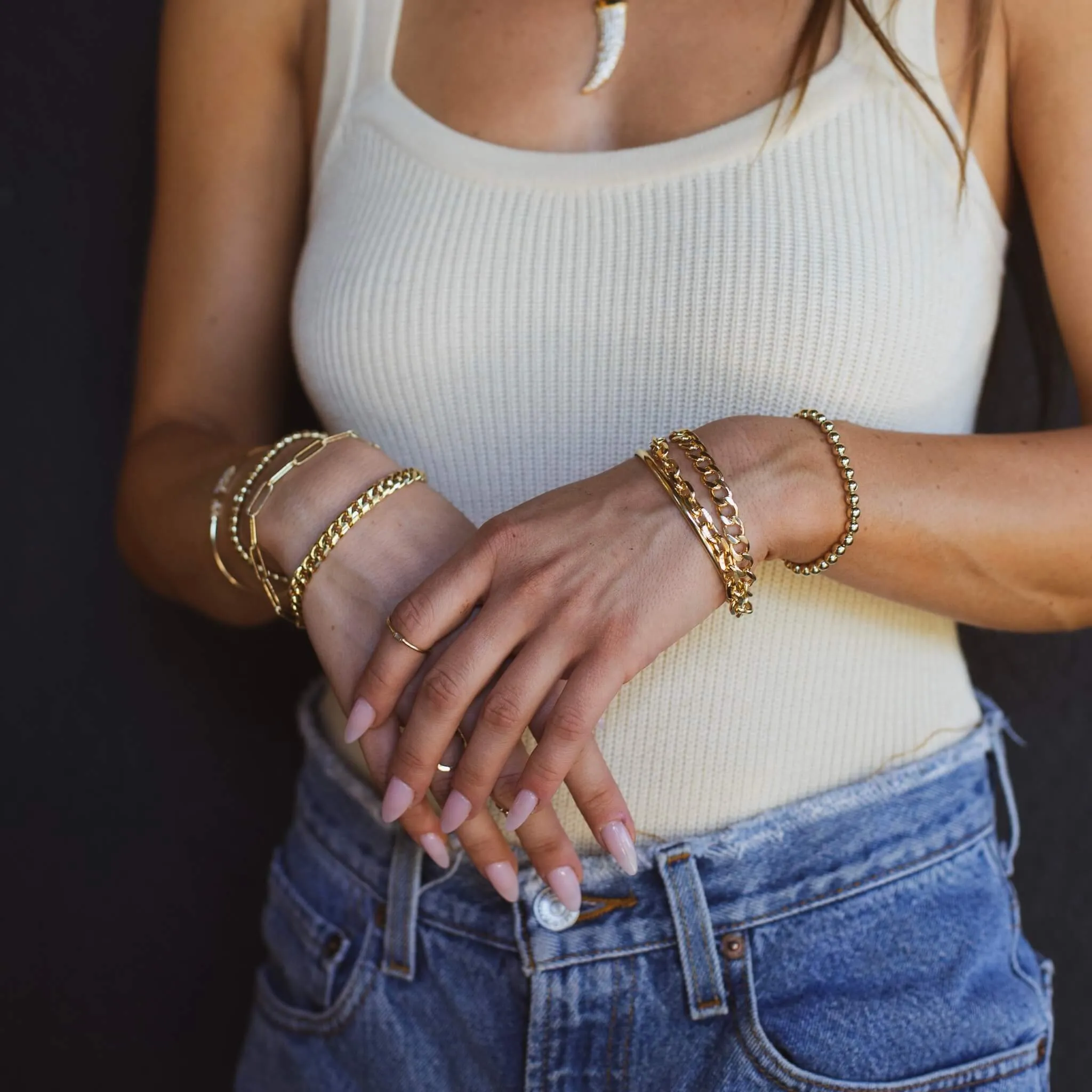 Large Beaded Chain Bracelet