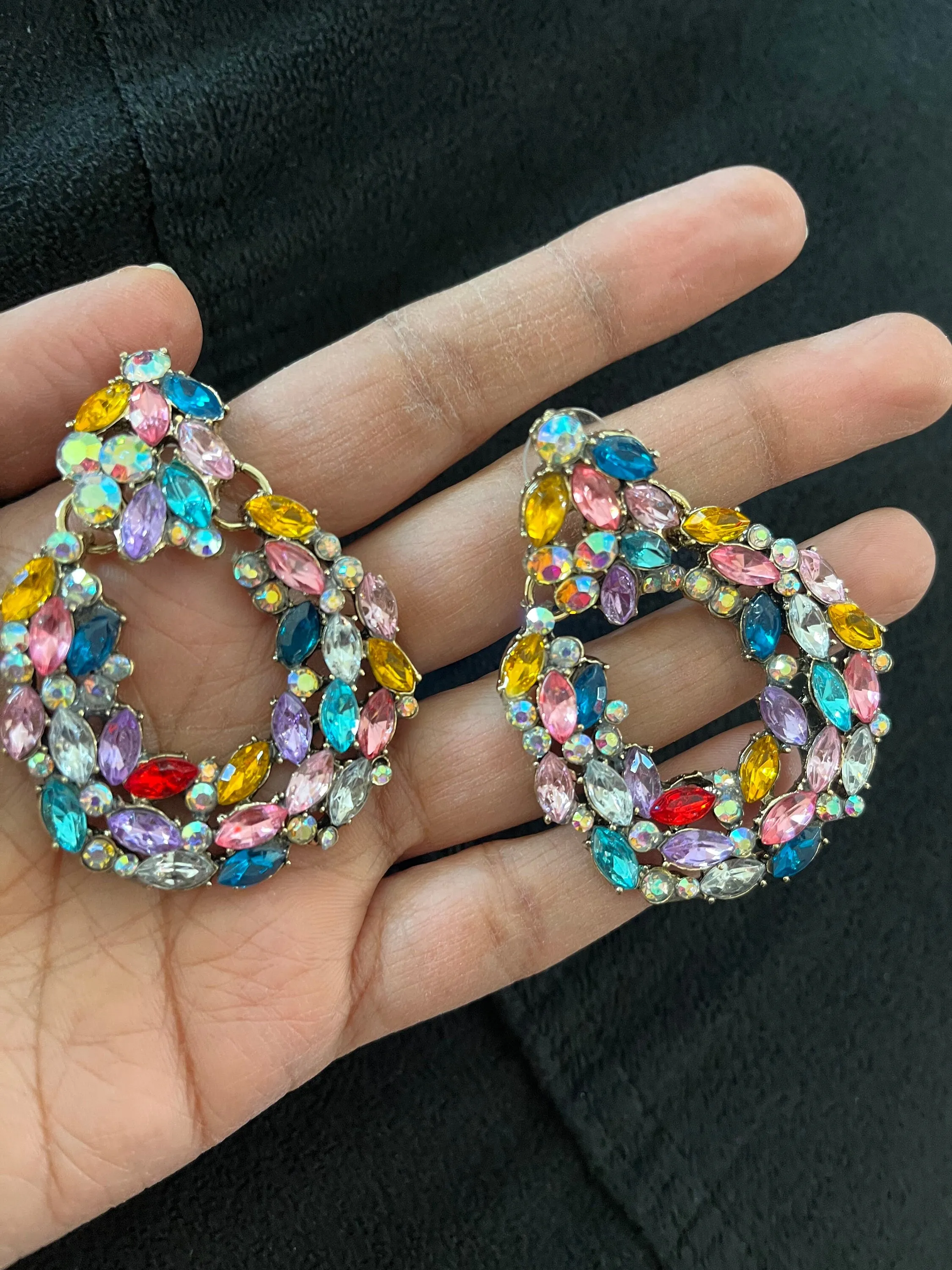 Large chandelier earring , multicolored earrings , big crystal earrings , big red earrings , big blue earrings , teal purple pink