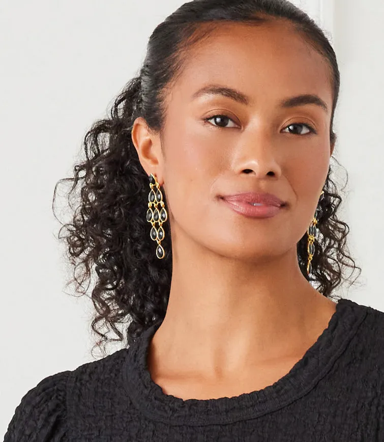 Large Gemstone Chandelier Earrings