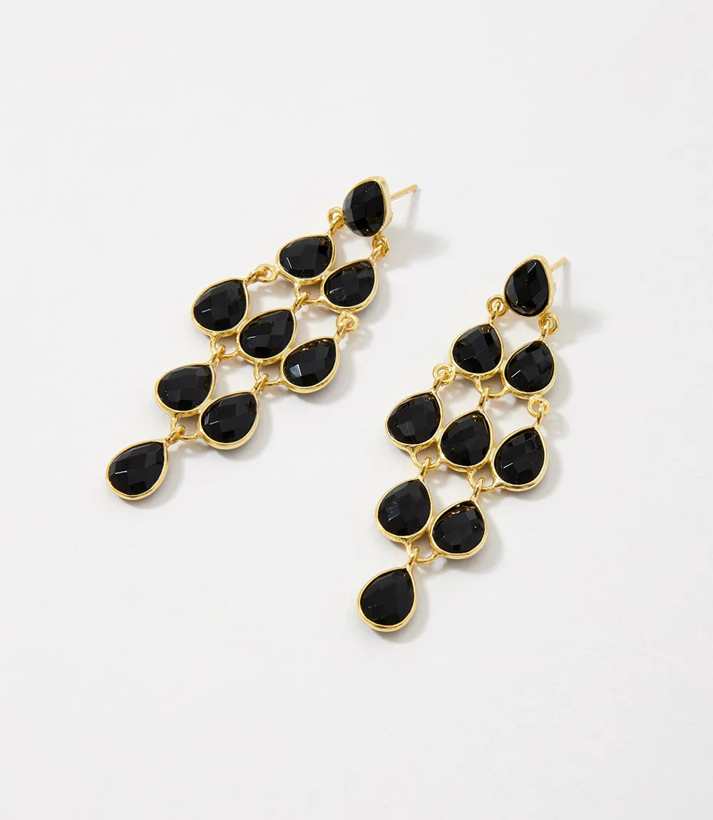 Large Gemstone Chandelier Earrings