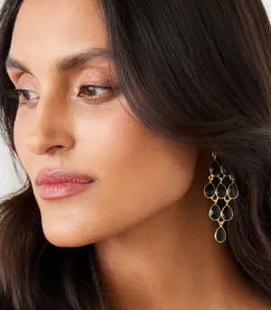 Large Gemstone Chandelier Earrings