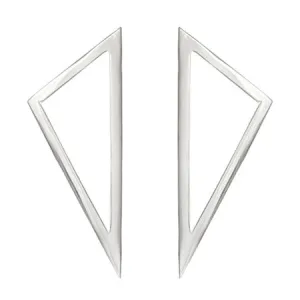 Large Triangle Earrings | White Gold