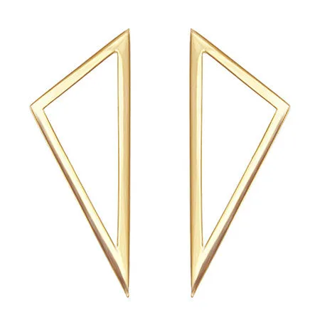 Large Triangle Earrings | Yellow Gold