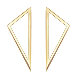 Large Triangle Earrings | Yellow Gold