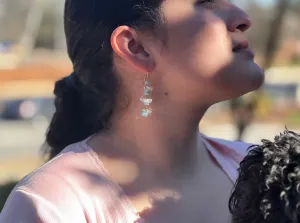 Larimar and Herkimer Diamond Dangle Earrings